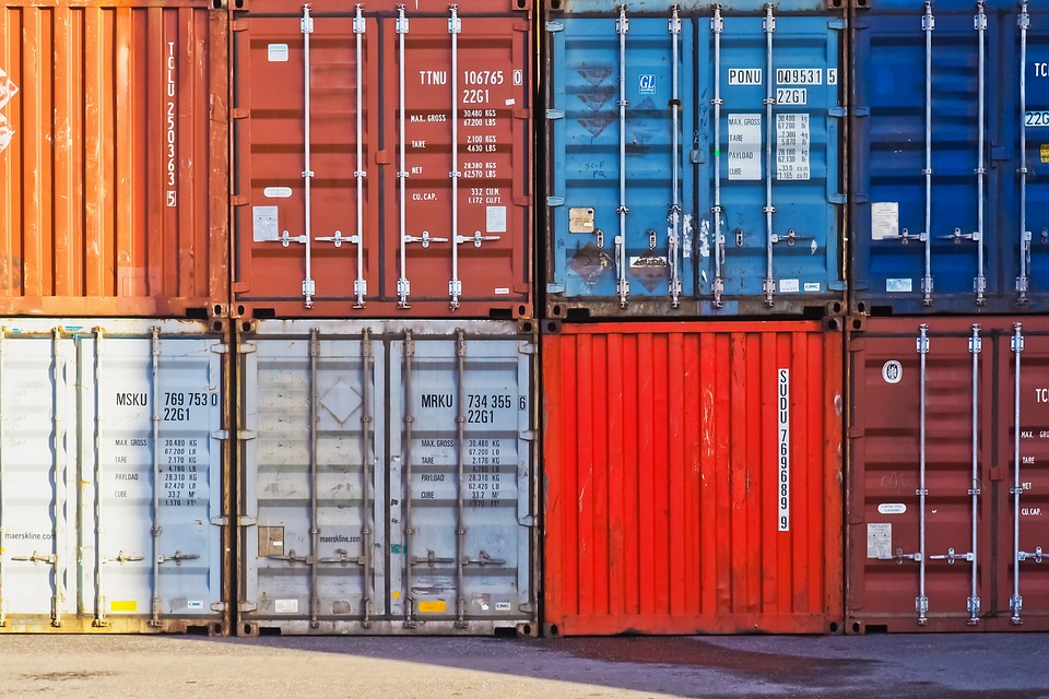 containers carrying goods