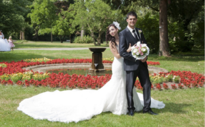 a bride and a groom